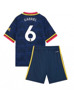 Arsenal Gabriel Magalhaes #6 Replika Borta Kläder Barn 2026-27 Kortärmad (+ byxor)